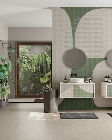 Specchio da Parete con Intarsi in Ceramica - Glory